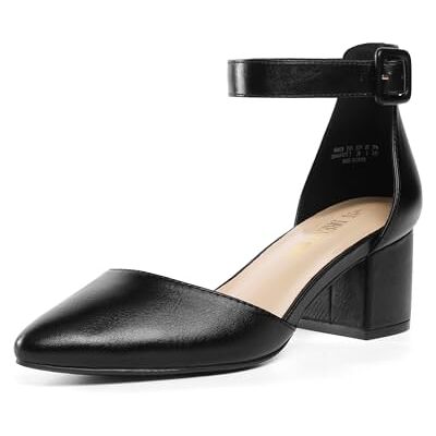 DREAM PAIRS Escarpins Femme à Talon Bloc avec la Semelle Extérieure Antidérapante TPR et Boucle Réglable Chaussure Confortable Classique,Size 40,Noir/PU,Annee - Publicité DREAM PAIRS Escarpins Femme à Talon Bloc avec la Semelle Extérieure Antidérapante TPR et Boucle Réglable Chaussure Confortable Classique,Size 40,Noir/PU,Annee - Publicité