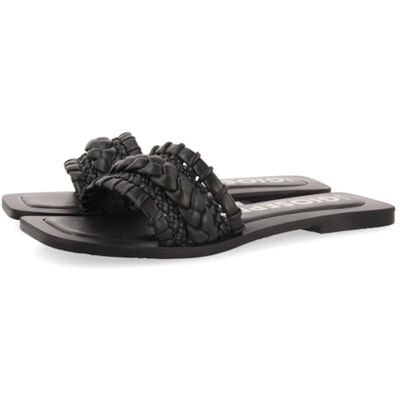 GIOSEPPO Sandales plates en Pelle avec Tressé Multicolore pour Femme egleny, Noir, 36 EU - Publicité GIOSEPPO Sandales plates en Pelle avec Tressé Multicolore pour Femme egleny, Noir, 36 EU - Publicité
