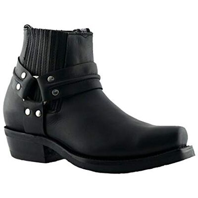 Grinders Unisexe Renegade LO Noir Cuir Cowboy Western Motard Bottines 42 - Publicité Grinders Unisexe Renegade LO Noir Cuir Cowboy Western Motard Bottines 42 - Publicité