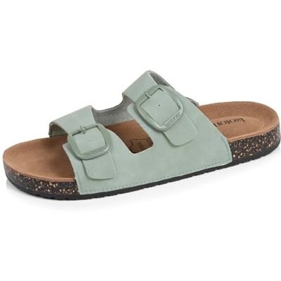 Isotoner Sandales femme semelle intérieure cuir patch talon confort everywear, 38, sauge - Publicité Isotoner Sandales femme semelle intérieure cuir patch talon confort everywear, 38, sauge - Publicité