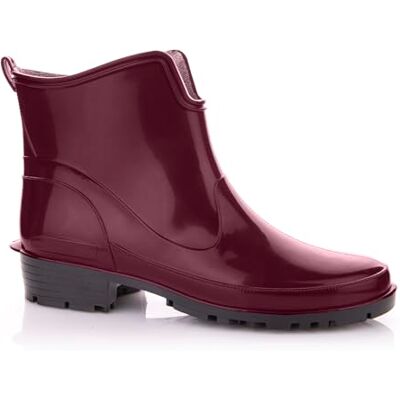 Lemigo Bottes en Caoutchouc Cheville Pour Femmes Bottes de Pluie Courtes Elke (Bordeaux, Système Taille Chaussures EU, Adulte, Numérique, Moyen, 38) - Publicité Lemigo Bottes en Caoutchouc Cheville Pour Femmes Bottes de Pluie Courtes Elke (Bordeaux, Système Taille Chaussures EU, Adulte, Numérique, Moyen, 38) - Publicité