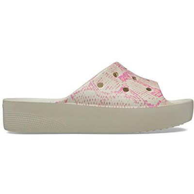 Crocs Femme Classic Platform Slide Sandales, Bone/Multi, 42/43 EU - Publicité Crocs Femme Classic Platform Slide Sandales, Bone/Multi, 42/43 EU - Publicité