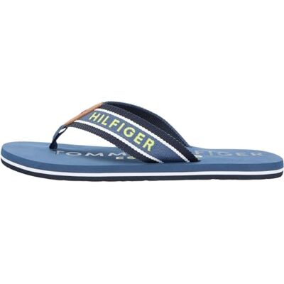Tommy Hilfiger Sandales de plage sportives Hilfiger pour homme, bleu (mer Égée), pointure 5,5 - Publicité Tommy Hilfiger Sandales de plage sportives Hilfiger pour homme, bleu (mer Égée), pointure 5,5 - Publicité
