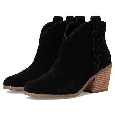TOMS Women's Constance Ankle Boot, Black Suede Braid, 38.5 EU - Publicité TOMS Women's Constance Ankle Boot, Black Suede Braid, 38.5 EU - Publicité