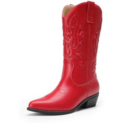 DREAM PAIRS Bottes Femme Classique Bottes Western pour Femmes Confortable Bottines Elégantes,Size 36.5,Rouge,DWUMMB2419 - Publicité DREAM PAIRS Bottes Femme Classique Bottes Western pour Femmes Confortable Bottines Elégantes,Size 36.5,Rouge,DWUMMB2419 - Publicité