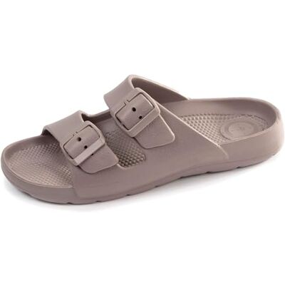 Isotoner Mules Claquettes Femme Ultra Confortables, faciles à Enfiler, 40, Taupe - Publicité Isotoner Mules Claquettes Femme Ultra Confortables, faciles à Enfiler, 40, Taupe - Publicité
