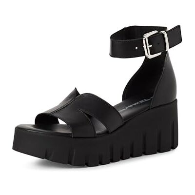 Tamaris sandale femme à talon compensé noir 39 EU - Publicité Tamaris sandale femme à talon compensé noir 39 EU - Publicité