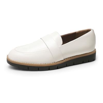 DREAM PAIRS Mocassins Wokr à enfiler pour femme, Blanc/similicuir, 38 EU - Publicité DREAM PAIRS Mocassins Wokr à enfiler pour femme, Blanc/similicuir, 38 EU - Publicité