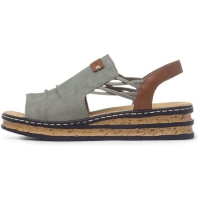 Rieker Antistress Sandales vertes à bout ouvert pour femme, Vert, 38 EU - Publicité Rieker Antistress Sandales vertes à bout ouvert pour femme, Vert, 38 EU - Publicité