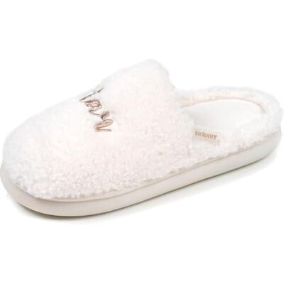 Isotoner Chaussons pantoufles Mules femme matière sherpa, semelle bloup extra confort, 37, ivoire - Publicité Isotoner Chaussons pantoufles Mules femme matière sherpa, semelle bloup extra confort, 37, ivoire - Publicité
