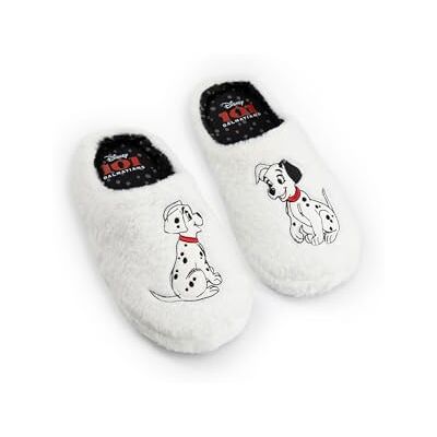 Disney Pantoufles blanches pour femmes 101 Dalmatiens Chaussures d'intérieur moelleuses et confortables ornées de personnages emblématiques Idéales pour se détendre à la maison - Publicité Disney Pantoufles blanches pour femmes 101 Dalmatiens Chaussures d'intérieur moelleuses et confortables ornées de personnages emblématiques Idéales pour se détendre à la maison - Publicité