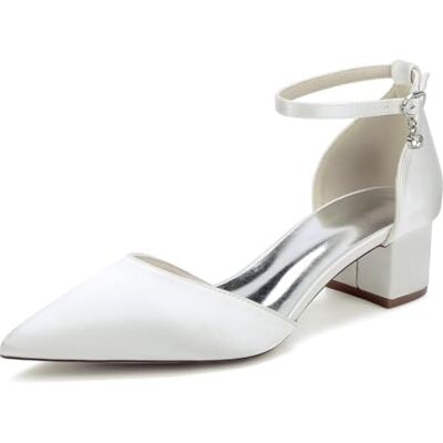 TNMIUH Chaussures de Mariage pour Femmes Talons épais en Satin Ivoire Talons carrés Bout Pointu Chaussures de mariée, Chaussures de Demoiselle d'honneur, Escarpins élégantes,Ivoire,39 EU - Publicité TNMIUH Chaussures de Mariage pour Femmes Talons épais en Satin Ivoire Talons carrés Bout Pointu Chaussures de mariée, Chaussures de Demoiselle d'honneur, Escarpins élégantes,Ivoire,39 EU - Publicité
