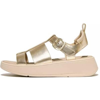 Fitflop Women's F-Mode Metallic Leather Flatform Fisherman Sandals, Platino, 40 EU - Publicité Fitflop Women's F-Mode Metallic Leather Flatform Fisherman Sandals, Platino, 40 EU - Publicité