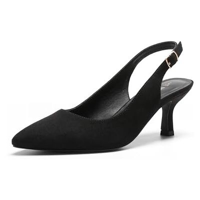 DREAM PAIRS Escarpins Femme avec Petits Talons Slingback Élégantes Chaussure à Talon Confortable et Classique,Size 43,Noir-Suede-1,SDPU2444W - Publicité DREAM PAIRS Escarpins Femme avec Petits Talons Slingback Élégantes Chaussure à Talon Confortable et Classique,Size 43,Noir-Suede-1,SDPU2444W - Publicité