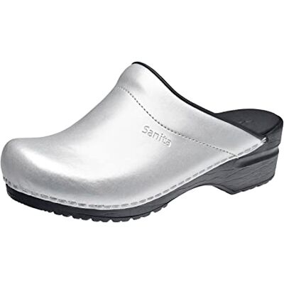 Sanita Sonja PU Sabots Ouvert Produit Original Fabriqué à la Main pour Femme Assise Plantaire de Forme Anatomique avec Mousse Souple Argent 35 EU - Publicité Sanita Sonja PU Sabots Ouvert Produit Original Fabriqué à la Main pour Femme Assise Plantaire de Forme Anatomique avec Mousse Souple Argent 35 EU - Publicité