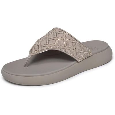 Skechers Asana Sandales Plates de Luxe pour Femme, Taupe, Pointure 41 - Publicité Skechers Asana Sandales Plates de Luxe pour Femme, Taupe, Pointure 41 - Publicité