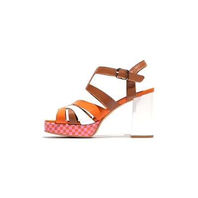 Fly London Femme Sandal, White/Orange/Camel, 40 EU - Publicité Fly London Femme Sandal, White/Orange/Camel, 40 EU - Publicité