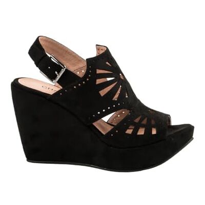 CHATTAWAK Femme Sandale à Talon, Noir, 38 EU - Publicité CHATTAWAK Femme Sandale à Talon, Noir, 38 EU - Publicité