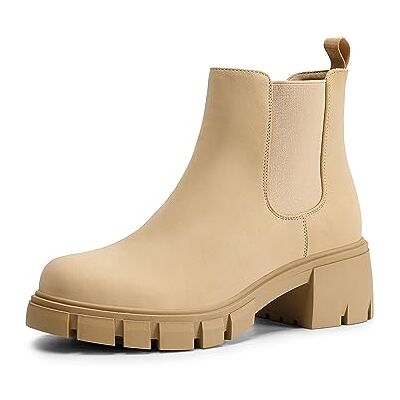 DREAM PAIRS Bottines Chelsea élastiques pour femme Talon bloc bas et épais Semelle à pattes Bottes à talons d'automne SDAB2316W, nude, 38 EU - Publicité DREAM PAIRS Bottines Chelsea élastiques pour femme Talon bloc bas et épais Semelle à pattes Bottes à talons d'automne SDAB2316W, nude, 38 EU - Publicité