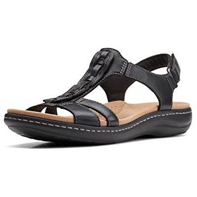 Clarks Femme Laurieann Kay Sandale Plate, Cuir Noir, 41.5 EU Étroit - Publicité Clarks Femme Laurieann Kay Sandale Plate, Cuir Noir, 41.5 EU Étroit - Publicité
