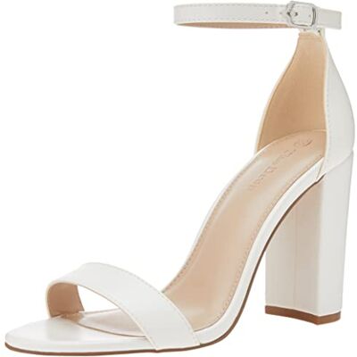 The Drop Rebecca Sandales À Brides, Haut Talon Bloc pour Femme, Pu Blanc, 39.5 - Publicité The Drop Rebecca Sandales À Brides, Haut Talon Bloc pour Femme, Pu Blanc, 39.5 - Publicité