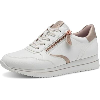Jana Femmes Baskets Plates avec Fermeture éclair Vegan, Blanc (Blanc/RoseOr), 37 EU - Publicité Jana Femmes Baskets Plates avec Fermeture éclair Vegan, Blanc (Blanc/RoseOr), 37 EU - Publicité