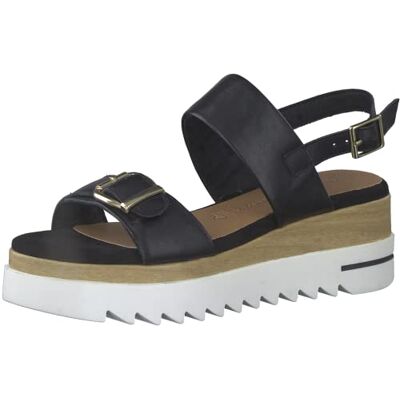 MARCO TOZZI Femme Damen Sandale cale, Noir, 41 EU - Publicité MARCO TOZZI Femme Damen Sandale cale, Noir, 41 EU - Publicité