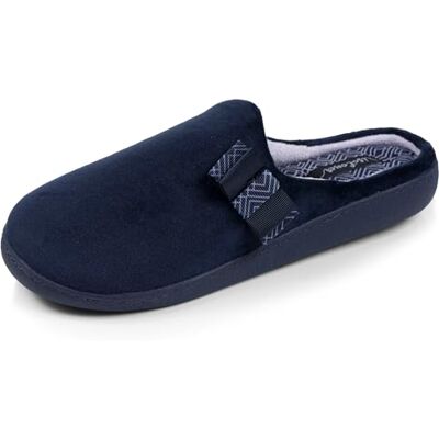 Isotoner Chaussons pantoufles Mules femme microvelours semelle ergonomique soutien voûte plantaire, 38, marine - Publicité Isotoner Chaussons pantoufles Mules femme microvelours semelle ergonomique soutien voûte plantaire, 38, marine - Publicité