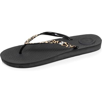 Isotoner Tongs femme semelle confortable et légère, sandale de plage, piscine, 41, léopard/noir - Publicité Isotoner Tongs femme semelle confortable et légère, sandale de plage, piscine, 41, léopard/noir - Publicité