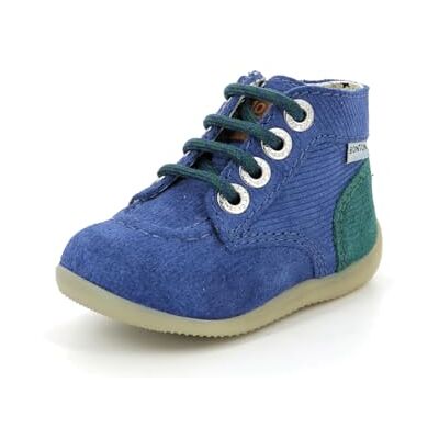 Kickers Bonzip X Bonton, Bottillons Garçon, Bleu, 25 - Publicité Kickers Bonzip X Bonton, Bottillons Garçon, Bleu, 25 - Publicité
