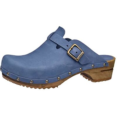 Sanita Kristel Sabots Ouverts Produit Original Fabriqué à la Main pour Femme Sabots en Cuir avec Semelle en Bois Semelle Durable Bleu Colombe 37 EU - Publicité Sanita Kristel Sabots Ouverts Produit Original Fabriqué à la Main pour Femme Sabots en Cuir avec Semelle en Bois Semelle Durable Bleu Colombe 37 EU - Publicité