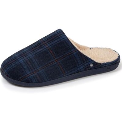 Isotoner Chaussons pantoufles Mules homme ultra confortables et légers, mousse à mémoire de forme, 44, tartan bleu - Publicité Isotoner Chaussons pantoufles Mules homme ultra confortables et légers, mousse à mémoire de forme, 44, tartan bleu - Publicité