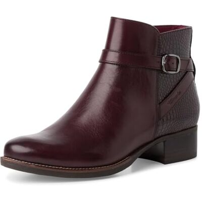 Tamaris Bottines à talon bloc pour femme, bordeaux, 36 EU - Publicité Tamaris Bottines à talon bloc pour femme, bordeaux, 36 EU - Publicité