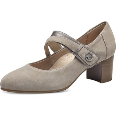 Tamaris Comfort Escarpins Mary Jane Femme Cuir à Bride, Stone, 38 EU - Publicité Tamaris Comfort Escarpins Mary Jane Femme Cuir à Bride, Stone, 38 EU - Publicité