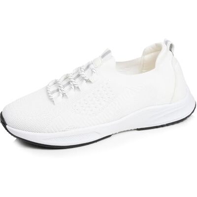 Isotoner Baskets Homme Slip on avec Lacets, Semelle mémoire de Forme, 45, Blanc - Publicité Isotoner Baskets Homme Slip on avec Lacets, Semelle mémoire de Forme, 45, Blanc - Publicité