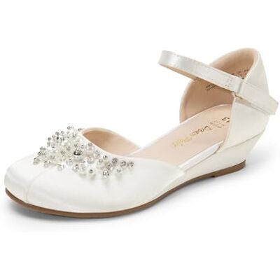 DREAM PAIRS Ballerines Filles Chaussures Plates Princesse Scintillantes Doux et Confortable Ballerine Orné de Perles SDFL2414K,Size 33.5,Ivoire,SDFL2414K - Publicité DREAM PAIRS Ballerines Filles Chaussures Plates Princesse Scintillantes Doux et Confortable Ballerine Orné de Perles SDFL2414K,Size 33.5,Ivoire,SDFL2414K - Publicité