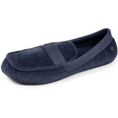 Isotoner Chaussons pantoufles Mocassins homme ultra confortables et légers semelle gomme, 42, marine chiné - Publicité Isotoner Chaussons pantoufles Mocassins homme ultra confortables et légers semelle gomme, 42, marine chiné - Publicité