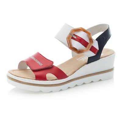 Rieker Femme Sandales 67476, Dame Sandales Fines,Chaussure d'été,Sandale d'été,Confortable,Plate,Rouge (Rot Kombi / 33),37 EU / 4 UK - Publicité Rieker Femme Sandales 67476, Dame Sandales Fines,Chaussure d'été,Sandale d'été,Confortable,Plate,Rouge (Rot Kombi / 33),37 EU / 4 UK - Publicité