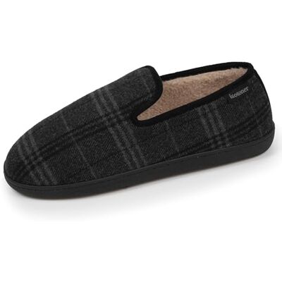 Isotoner Chaussons pantoufles Charentaises homme semelle à mémoire de forme, 40, tartan gris - Publicité Isotoner Chaussons pantoufles Charentaises homme semelle à mémoire de forme, 40, tartan gris - Publicité