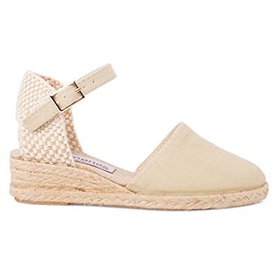 Pisamonas Espadrilles Compensées pour Fille Et Femme avec Boucle Taille 33 Couleur Beige - Publicité Pisamonas Espadrilles Compensées pour Fille Et Femme avec Boucle Taille 33 Couleur Beige - Publicité