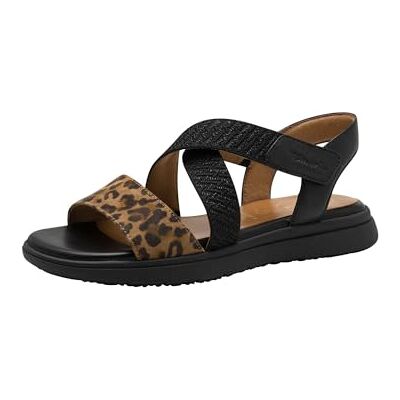 Tamaris Comfort sandales plates femme cuir avec fermeture velcro, Black/Leo, 38 EU - Publicité Tamaris Comfort sandales plates femme cuir avec fermeture velcro, Black/Leo, 38 EU - Publicité