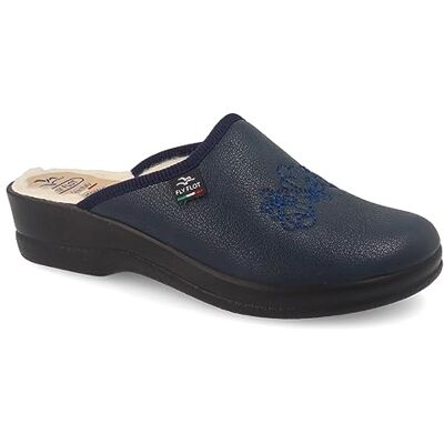 Fly Flot Classic Woman, Chaussons pour femme avec broderie, Chaussons avec empeigne doublée en laine véritable, semelle intérieure en laine véritable, bleu, 38 EU - Publicité Fly Flot Classic Woman, Chaussons pour femme avec broderie, Chaussons avec empeigne doublée en laine véritable, semelle intérieure en laine véritable, bleu, 38 EU - Publicité