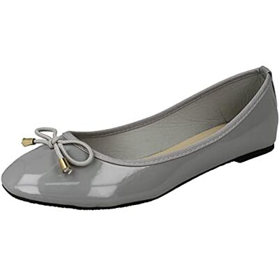 Spot On Ballerines vernies pour femme, gris, 37 EU - Publicité Spot On Ballerines vernies pour femme, gris, 37 EU - Publicité