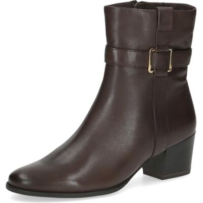 CAPRICE Bottines femme en cuir à talon bloc, Marron (Dk Brown Nappa), 39 EU - Publicité CAPRICE Bottines femme en cuir à talon bloc, Marron (Dk Brown Nappa), 39 EU - Publicité