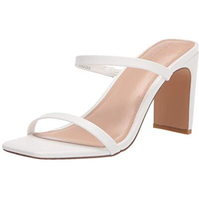 The Drop Avery Sandales À Talons Hauts et Bout Carré, Heeled Sandal Femme, Blanc, 43 EU - Publicité The Drop Avery Sandales À Talons Hauts et Bout Carré, Heeled Sandal Femme, Blanc, 43 EU - Publicité
