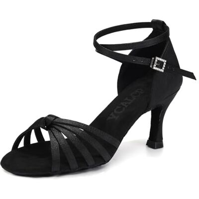 YCALCP Chaussures de Danse Latine Femmes Bout Ouvert Satin Bachata Tango Salsa Pratique Professionnelle 7cm,EM217-noir-7cm,36 EU - Publicité YCALCP Chaussures de Danse Latine Femmes Bout Ouvert Satin Bachata Tango Salsa Pratique Professionnelle 7cm,EM217-noir-7cm,36 EU - Publicité