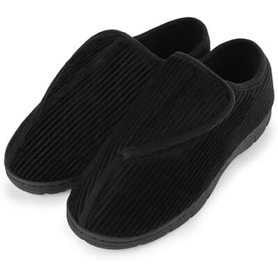 riemot Pantoufles en Mousse à Mémoire de Forme Pour Homme Chaussures Pour Pieds Larges Diabétique Pour Pieds Gonflés Chaussures Pour Hommes Antidérapantes Ajustable Black 40-41EU - Publicité riemot Pantoufles en Mousse à Mémoire de Forme Pour Homme Chaussures Pour Pieds Larges Diabétique Pour Pieds Gonflés Chaussures Pour Hommes Antidérapantes Ajustable Black 40-41EU - Publicité
