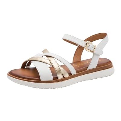 Tamaris Comfort Sandales plates pour femme Blanc Comb 36 EU - Publicité Tamaris Comfort Sandales plates pour femme Blanc Comb 36 EU - Publicité