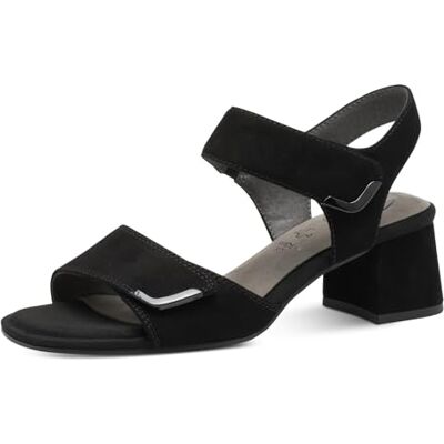 Tamaris Comfort sandales femme à talon cuir à talon bloc, Black Suede, 39 EU - Publicité Tamaris Comfort sandales femme à talon cuir à talon bloc, Black Suede, 39 EU - Publicité