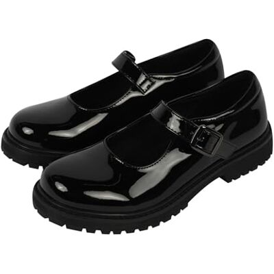A2Z Filles Ados Noir Vernis Mary Jane École Chaussures Élégantes Boucle Sangle Black Patent 4 UK - Publicité A2Z Filles Ados Noir Vernis Mary Jane École Chaussures Élégantes Boucle Sangle Black Patent 4 UK - Publicité